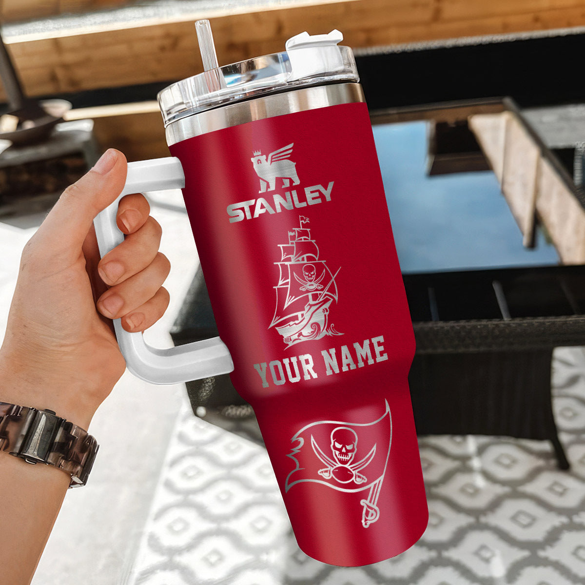 Limited Edition – Customized NFL Tampa Bay Buccaneers 40 Oz Tumbler - Image 3