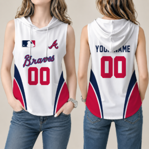 Limited Edition – Customized MLB Atlanta Braves Women’S Sleeveless Hooded Pocket Tank Top