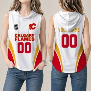 Limited Edition – Customized NHL Calgary Flames Women’S Sleeveless Hooded Pocket Tank Top