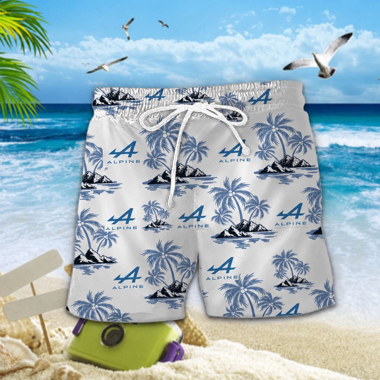 Limited Edition – Customized F1 Alpine Unisex Hawaiian Shirt & Shorts Set - Image 2