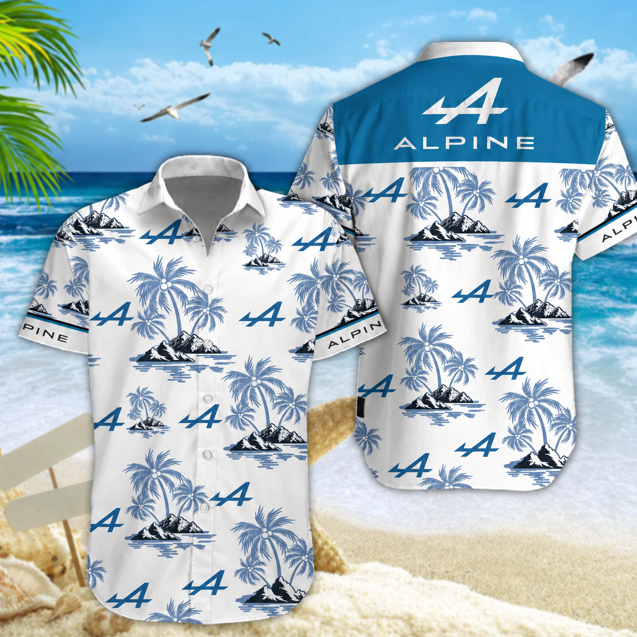 Limited Edition – Customized F1 Alpine Unisex Hawaiian Shirt & Shorts Set