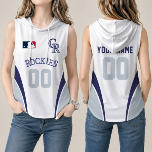 Limited Edition – Customized MLB Colorado Rockies Women’S Sleeveless Hooded Pocket Tank Top