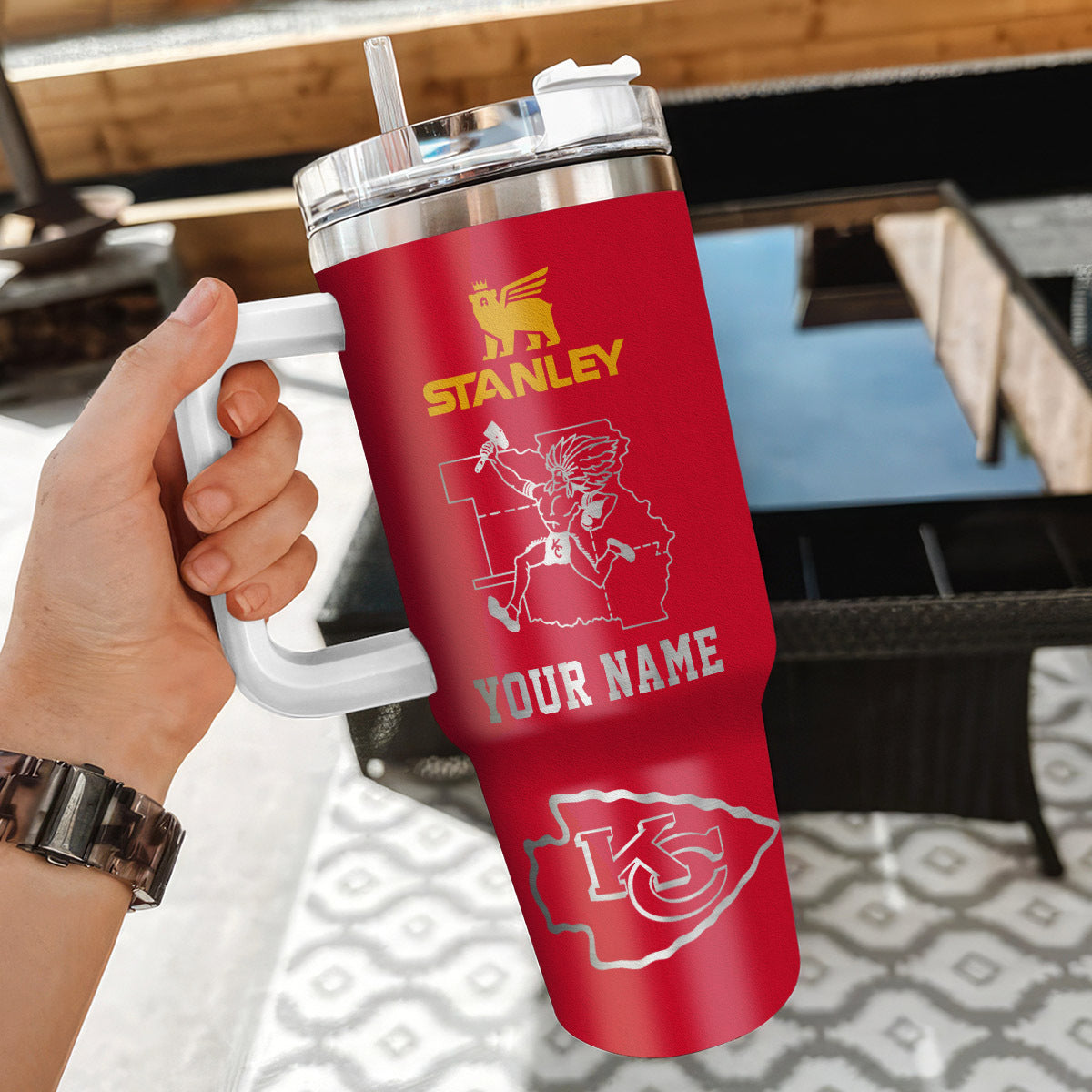 Limited Edition – Customized NFL Kansas City Chiefs 40 Oz Tumbler - Image 3