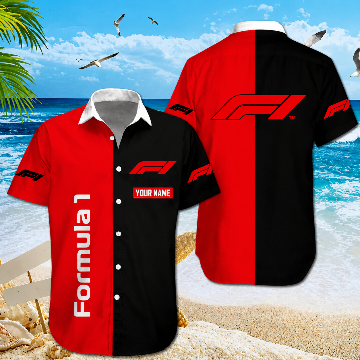 Limited Edition – Customized F1 Formula 1 Unisex Hawaiian Shirt & Shorts Set