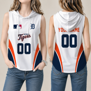 Limited Edition – Customized MLB Detroit Tigers Women’S Sleeveless Hooded Pocket Tank Top
