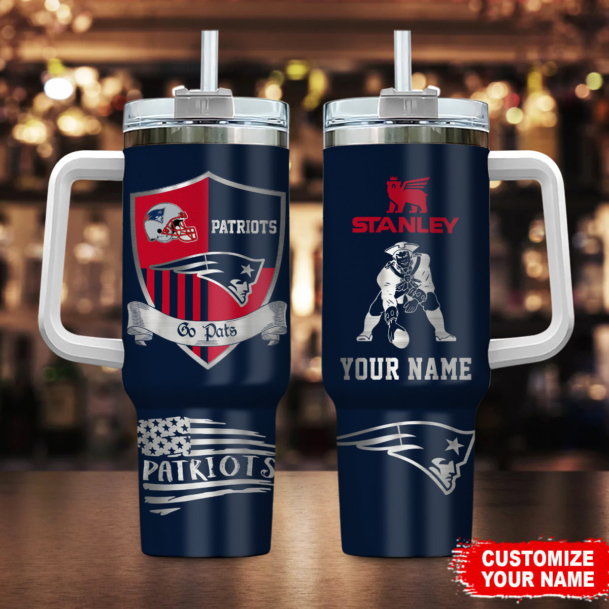 Limited Edition – Customized NFL New England Patriots 40 Oz Tumbler