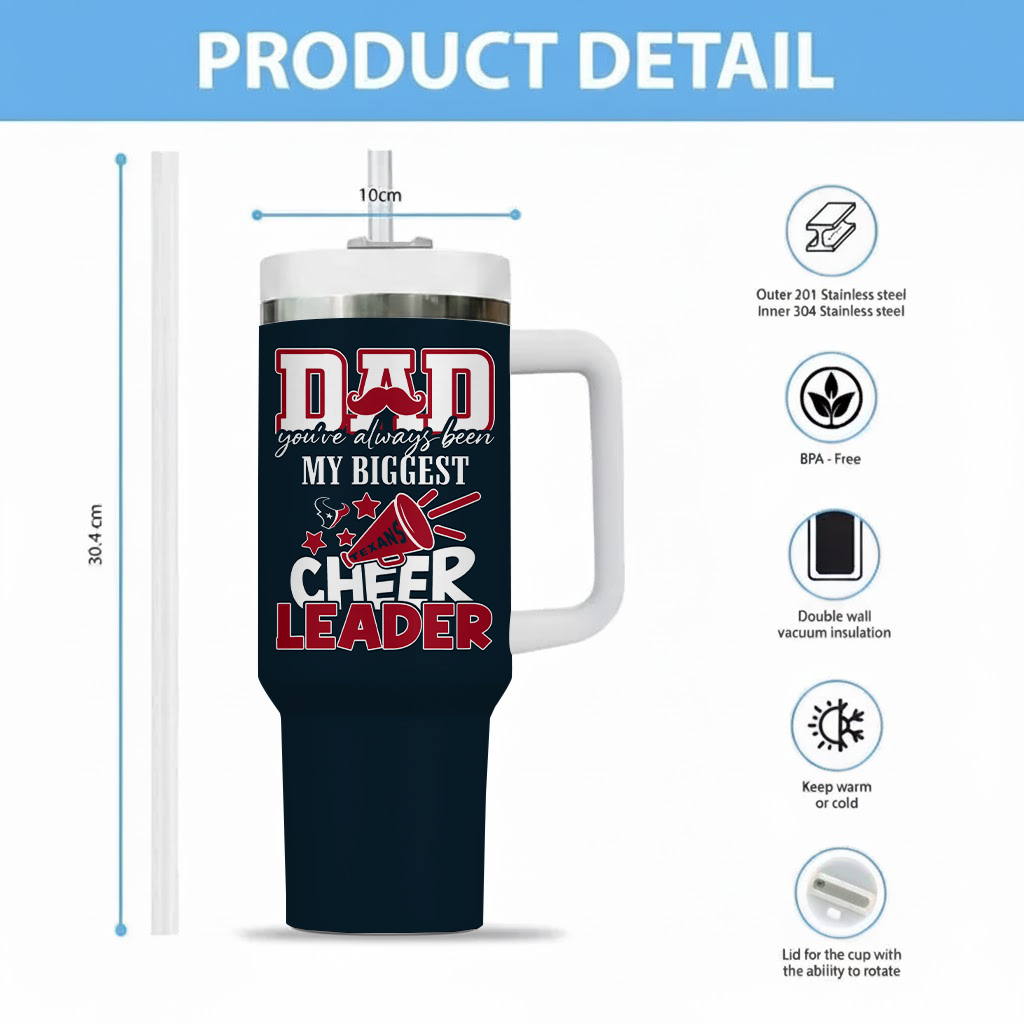 Limited Edition – Customized NFL Houston Texans 40Oz Tumbler - Image 2