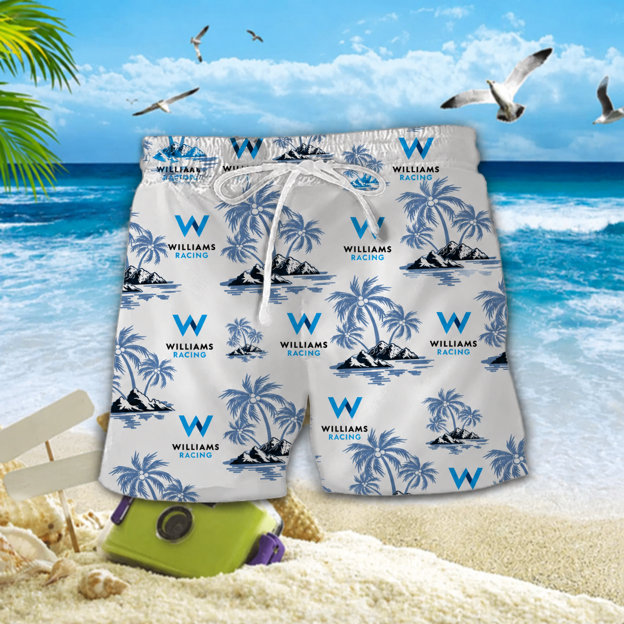 Limited Edition – Customized F1 Williams Racing Unisex Hawaiian Shirt & Shorts Set - Image 2