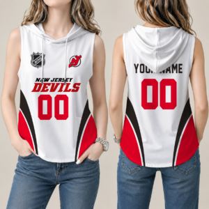 Limited Edition – Customized NHL New Jersey Devils Women’S Sleeveless Hooded Pocket Tank Top