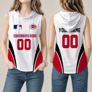 Limited Edition – Customized MLB Cincinnati Reds Women’S Sleeveless Hooded Pocket Tank Top