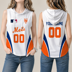 Limited Edition – Customized MLB New York Mets Women’S Sleeveless Hooded Pocket Tank Top