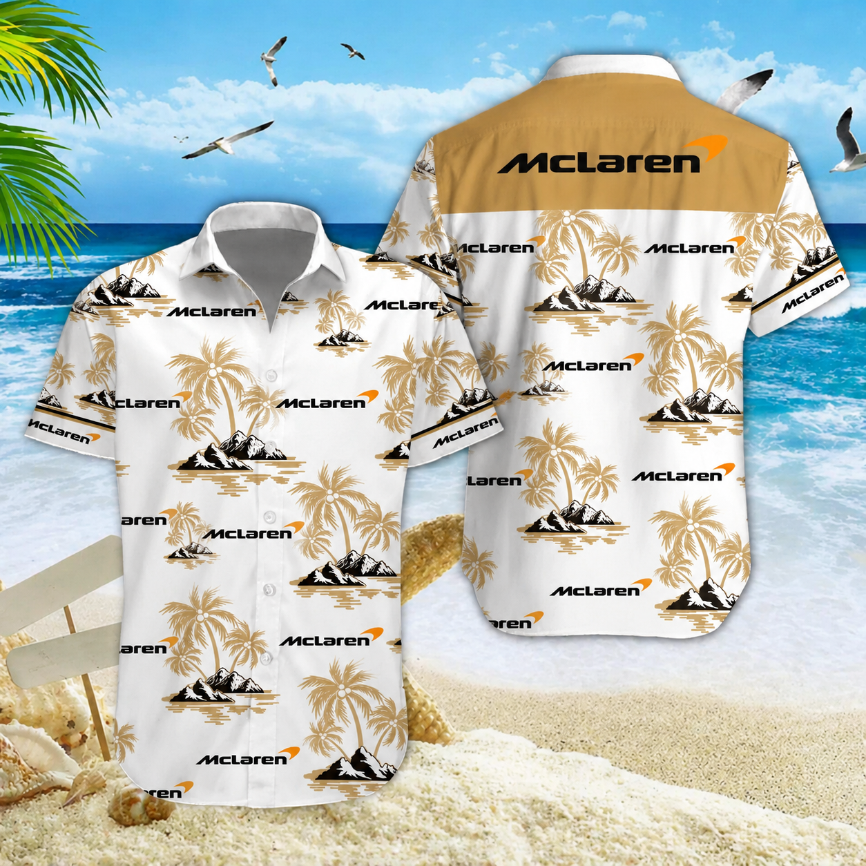 Limited Edition – Customized F1 Mclaren Unisex Hawaiian Shirt & Shorts Set