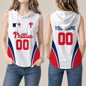 Limited Edition – Customized MLB Philadelphia Phillies Women’S Sleeveless Hooded Pocket Tank Top