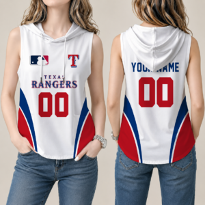 Limited Edition – Customized MLB Texas Rangers Women’S Sleeveless Hooded Pocket Tank Top