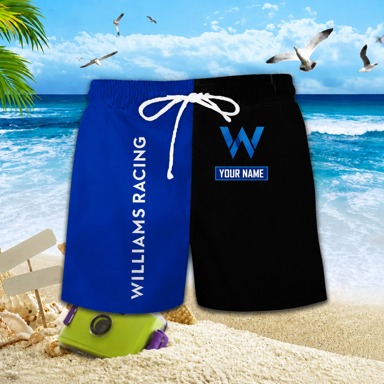 Limited Edition – Customized F1 Williams Racing Unisex Hawaiian Shirt & Shorts Set - Image 2