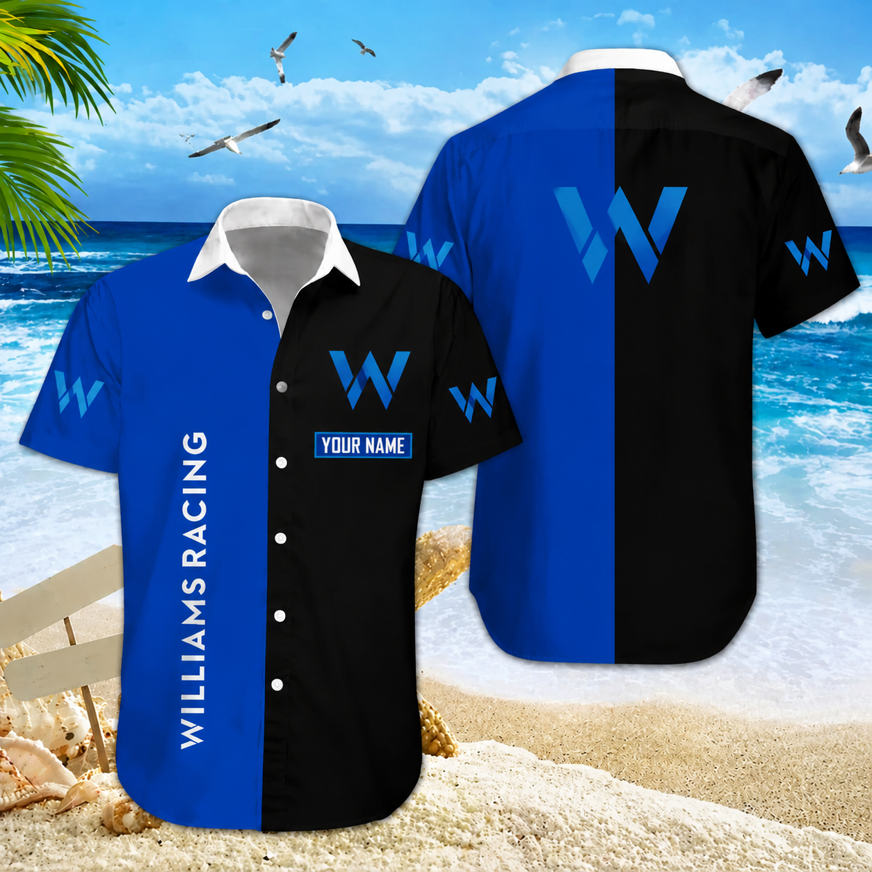 Limited Edition – Customized F1 Williams Racing Unisex Hawaiian Shirt & Shorts Set