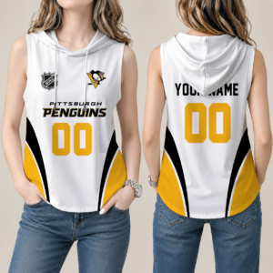 Limited Edition – Customized NHL Pittsburgh Penguins Women’S Sleeveless Hooded Pocket Tank Top