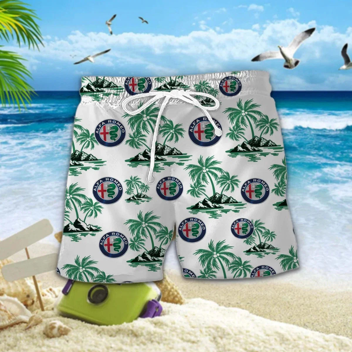 Limited Edition – Customized F1 Alfa Romeo Unisex Hawaiian Shirt & Shorts Set - Image 2