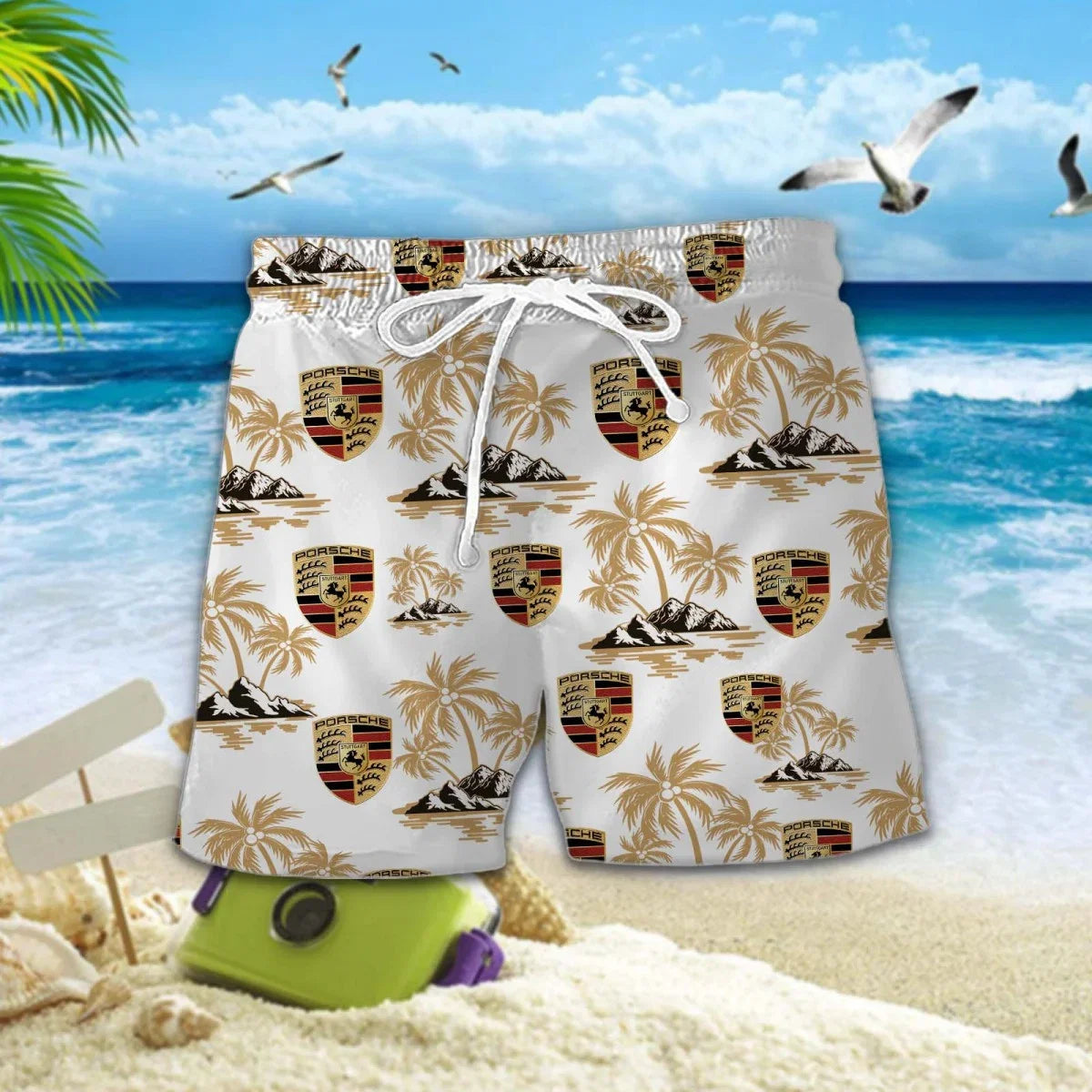 Limited Edition – Customized F1 Porsche Unisex Hawaiian Shirt & Shorts Set - Image 2