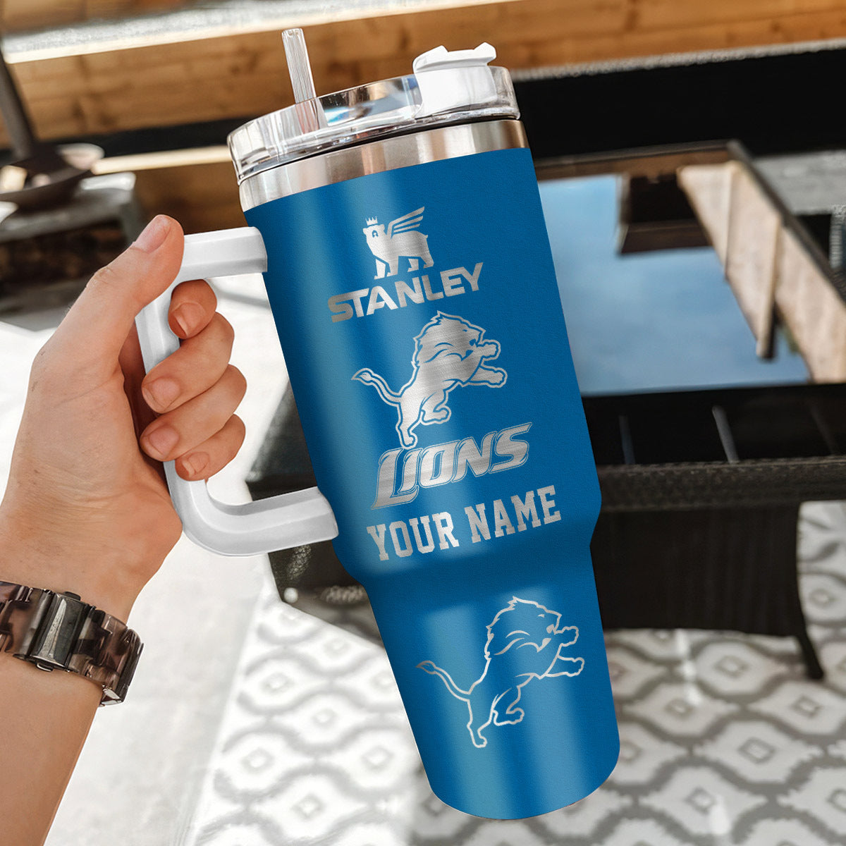 Limited Edition – Customized NFL Detroit Lions 40 Oz Tumbler - Image 3