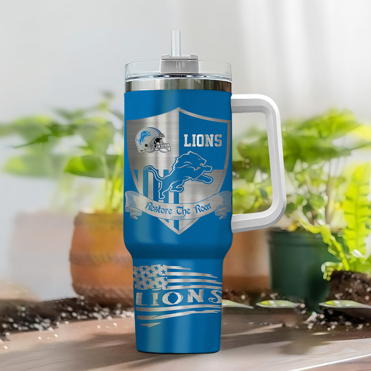 Limited Edition – Customized NFL Detroit Lions 40 Oz Tumbler - Image 2