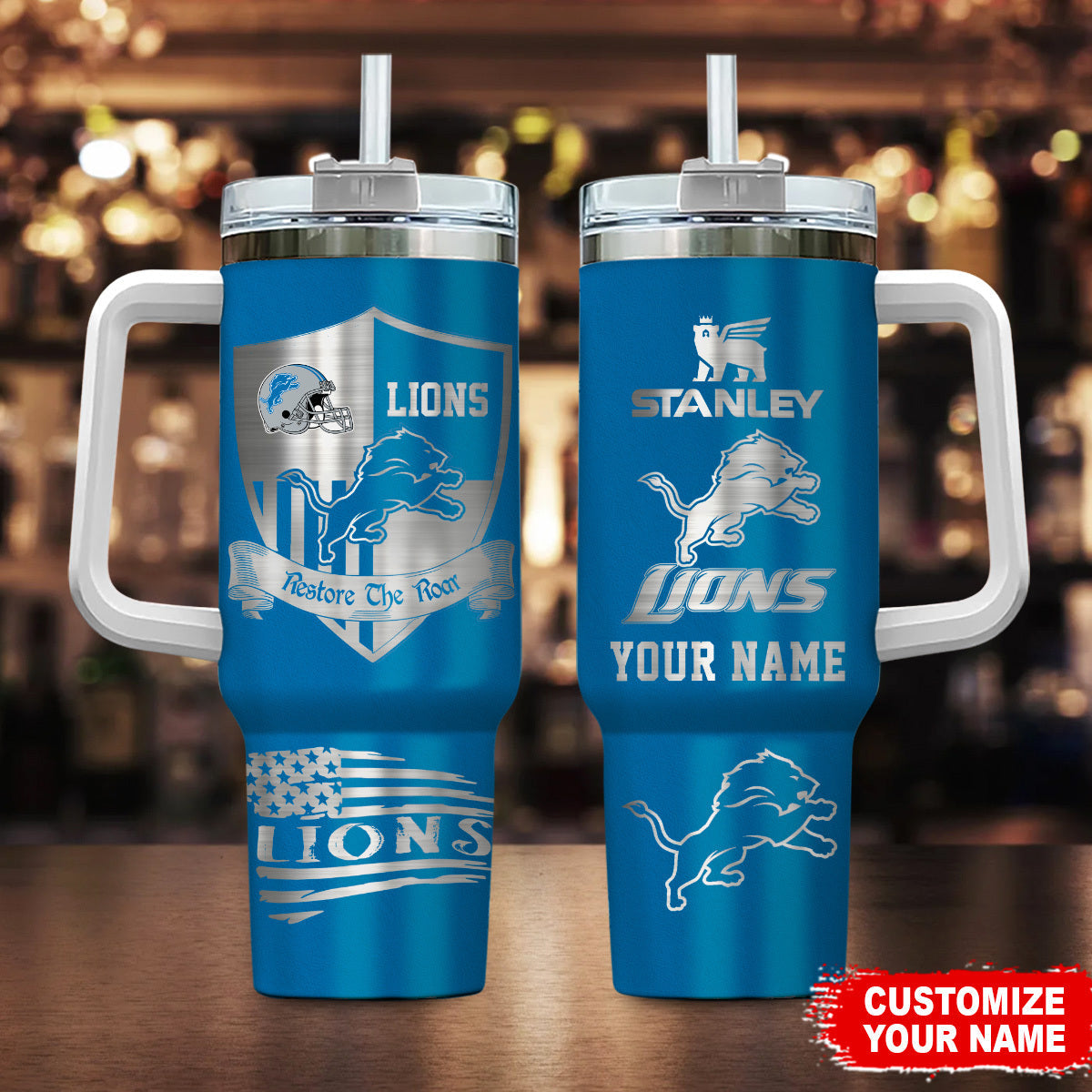 Limited Edition – Customized NFL Detroit Lions 40 Oz Tumbler
