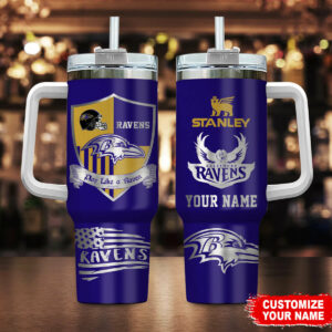 Limited Edition – Customized NFL Baltimore Ravens 40 Oz Tumbler