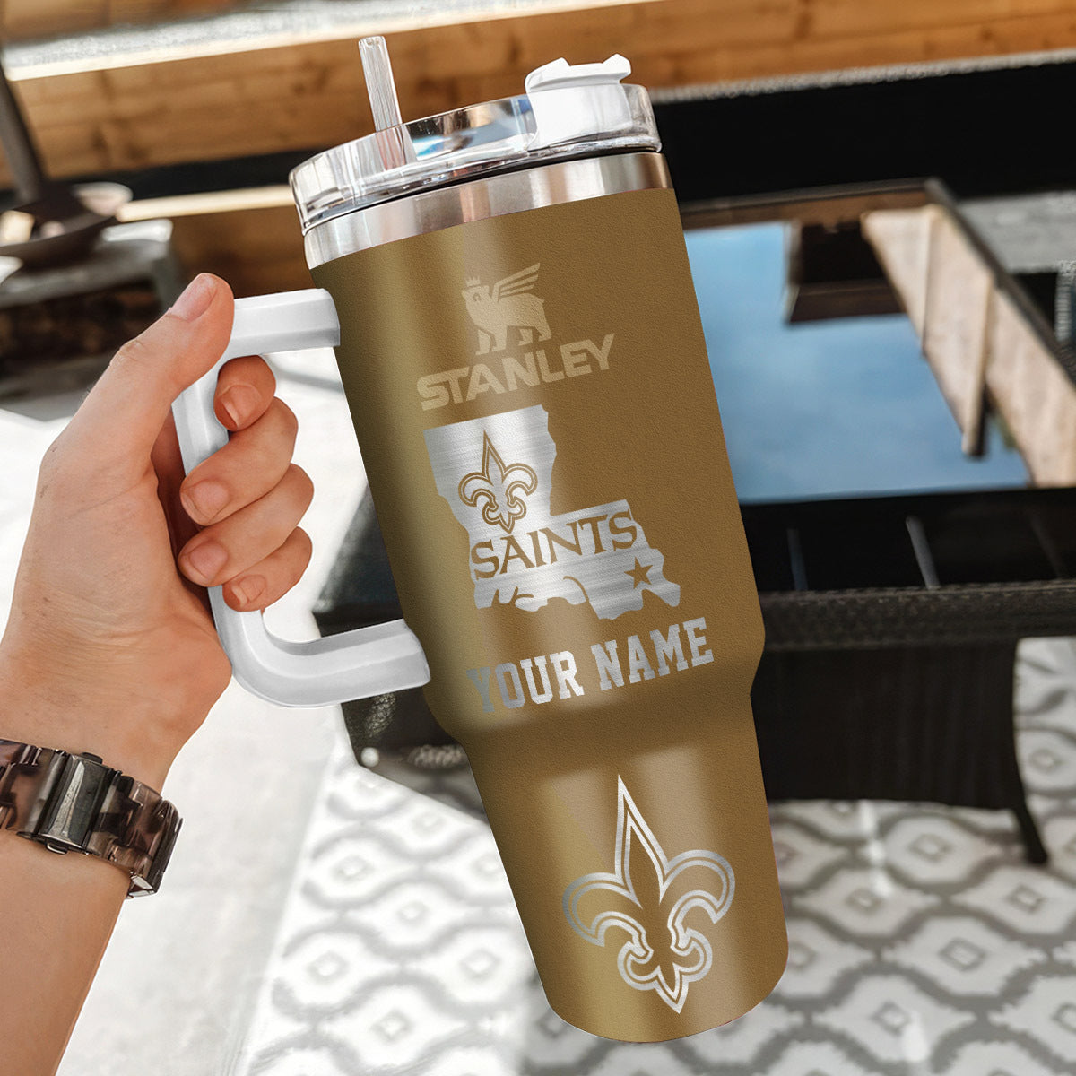 Limited Edition – Customized NFL New Orleans Saints 40 Oz Tumbler - Image 3