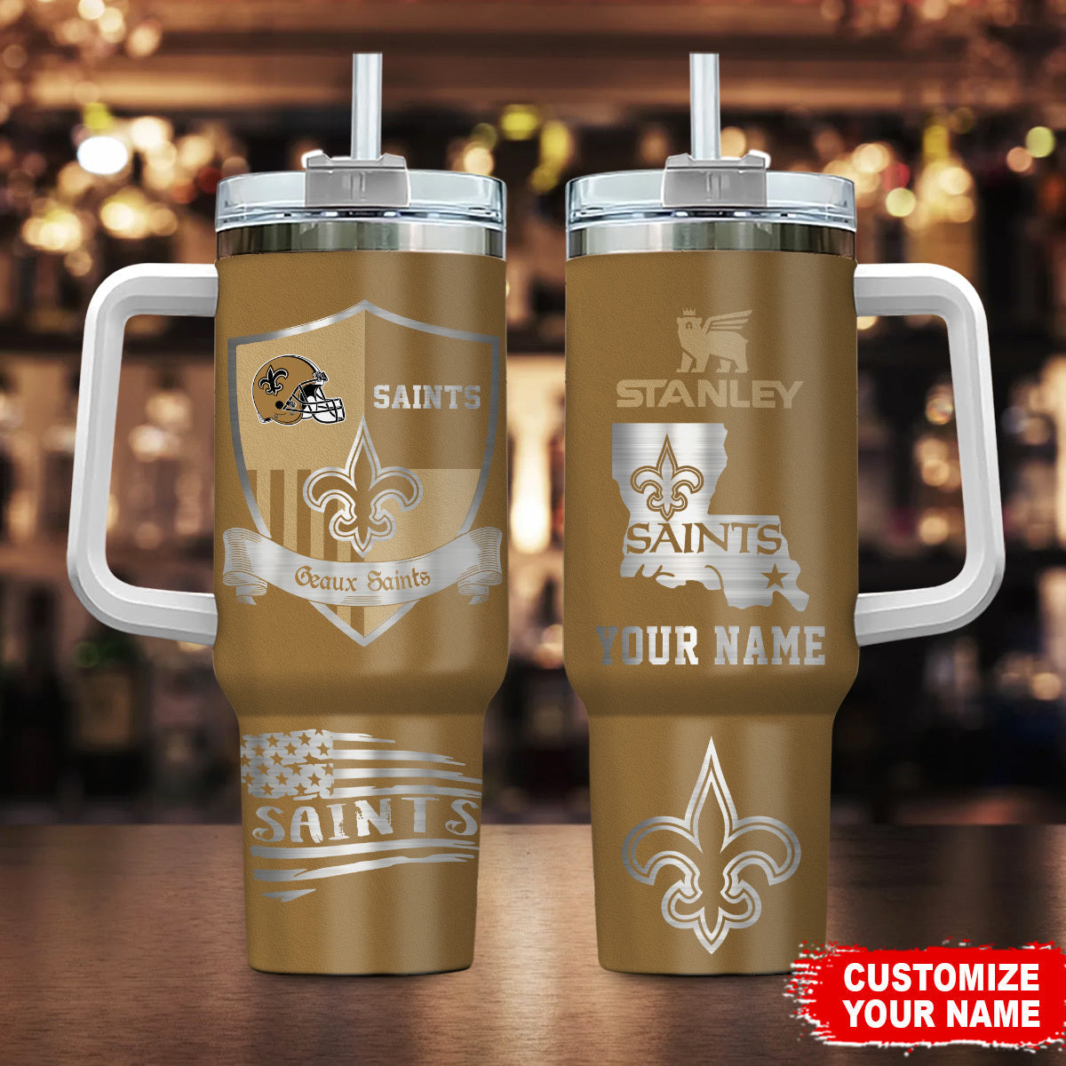 Limited Edition – Customized NFL New Orleans Saints 40 Oz Tumbler