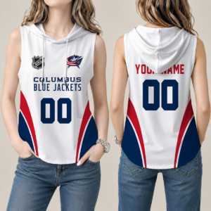Limited Edition – Customized NHL Columbus Blue Jackets Women’S Sleeveless Hooded Pocket Tank Top