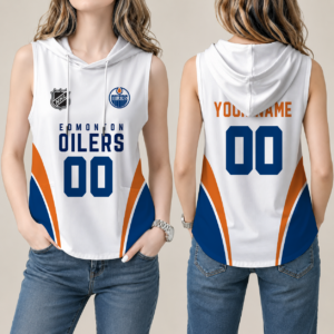 Limited Edition – Customized NHL Edmonton Oilers Women’S Sleeveless Hooded Pocket Tank Top