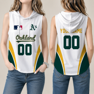 Limited Edition – Customized MLB Oakland Athletics Women’S Sleeveless Hooded Pocket Tank Top