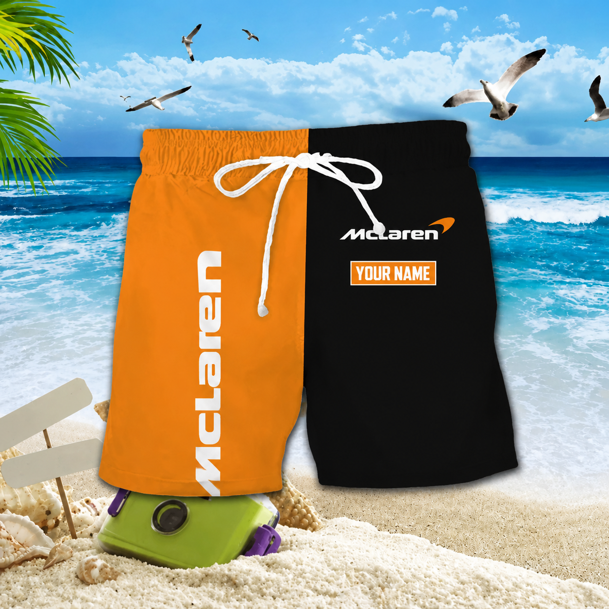 Limited Edition – Customized F1 Mclaren Unisex Hawaiian Shirt & Shorts Set - Image 2