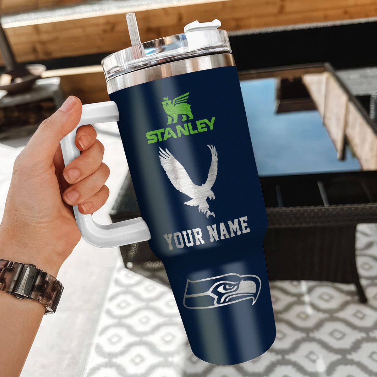 Limited Edition – Customized NFL Seattle Seahawks 40 Oz Tumbler - Image 3