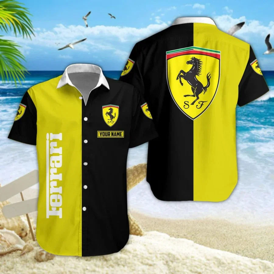 Limited Edition – Customized F1 Scuderia Ferrari Unisex Hawaiian Shirt & Shorts Set