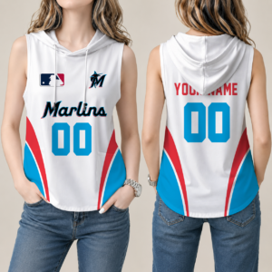 Limited Edition – Customized MLB Miami Marlins Women’S Sleeveless Hooded Pocket Tank Top