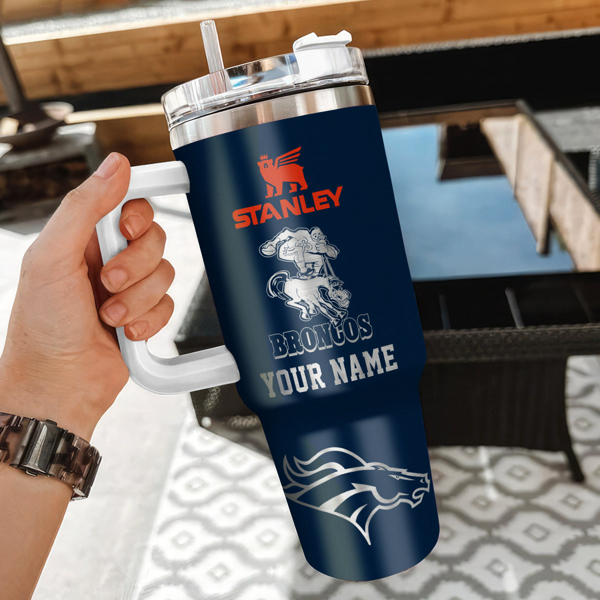 Limited Edition – Customized NFL Denver Broncos 40 Oz Tumbler - Image 3