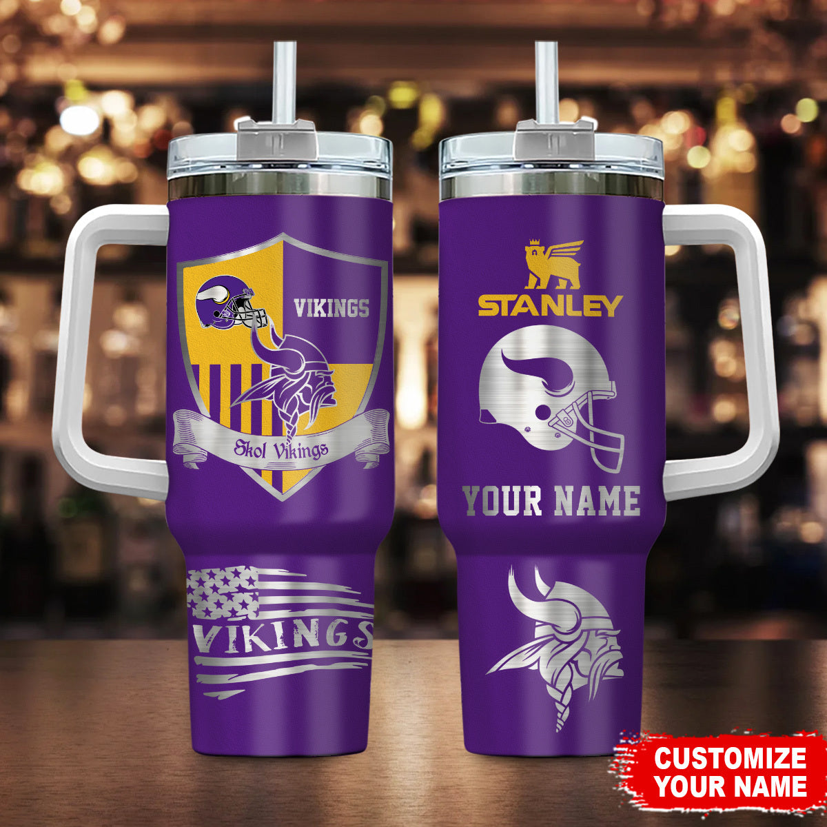 Limited Edition – Customized NFL Minnesota Vikings 40 Oz Tumbler