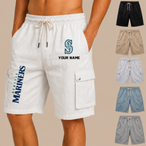 Limited Edition – Customized MLB Seattle Mariners Men’S Drawstring Cargo Shorts