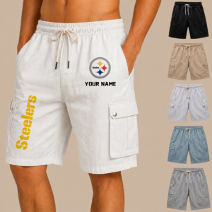 Limited Edition – Customized NFL Pittsburgh Steelers Men’s Drawstring Cargo Shorts