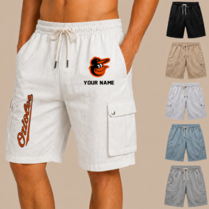 Limited Edition – Customized MLB Baltimore Orioles Men’S Drawstring Cargo Shorts