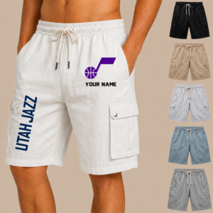 Limited Edition – Customized NBA Utah Jazz Men’s Drawstring Cargo Shorts