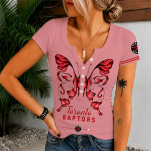 Limited Edition – Customized NBA Toronto Raptors Women’s Short Sleeve Henley T-Shirt