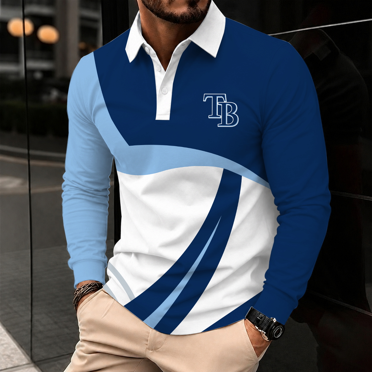 Limited Edition – Customized MLB Tampa Bay Rays Men’s Long Sleeve Polo Shirt