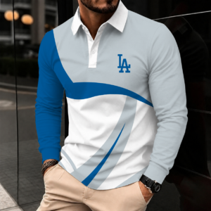 Limited Edition – Customized MLB Los Angeles Dodgers Men’s Long Sleeve Polo Shirt