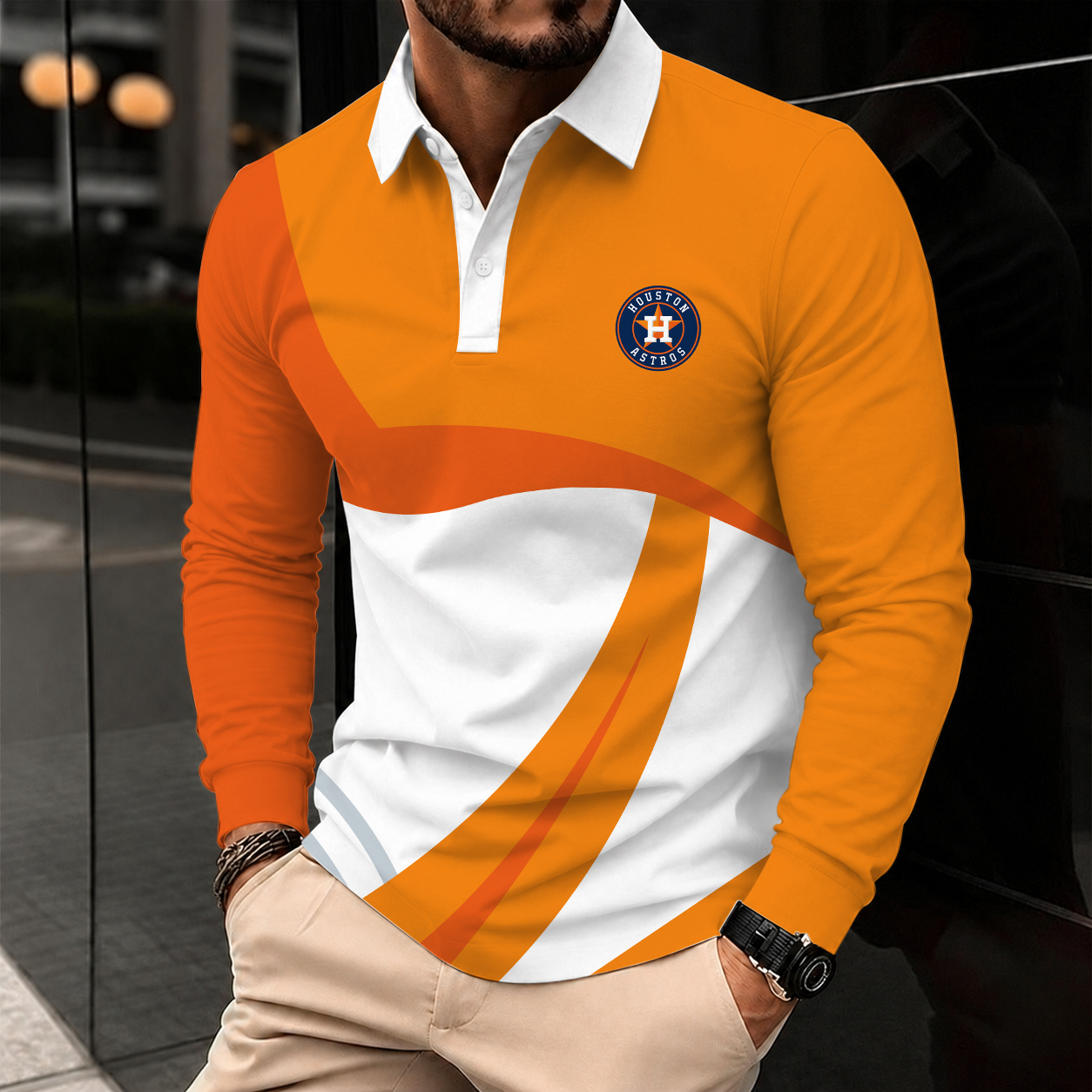 Limited Edition – Customized MLB Houston Astros Men’s Long Sleeve Polo Shirt