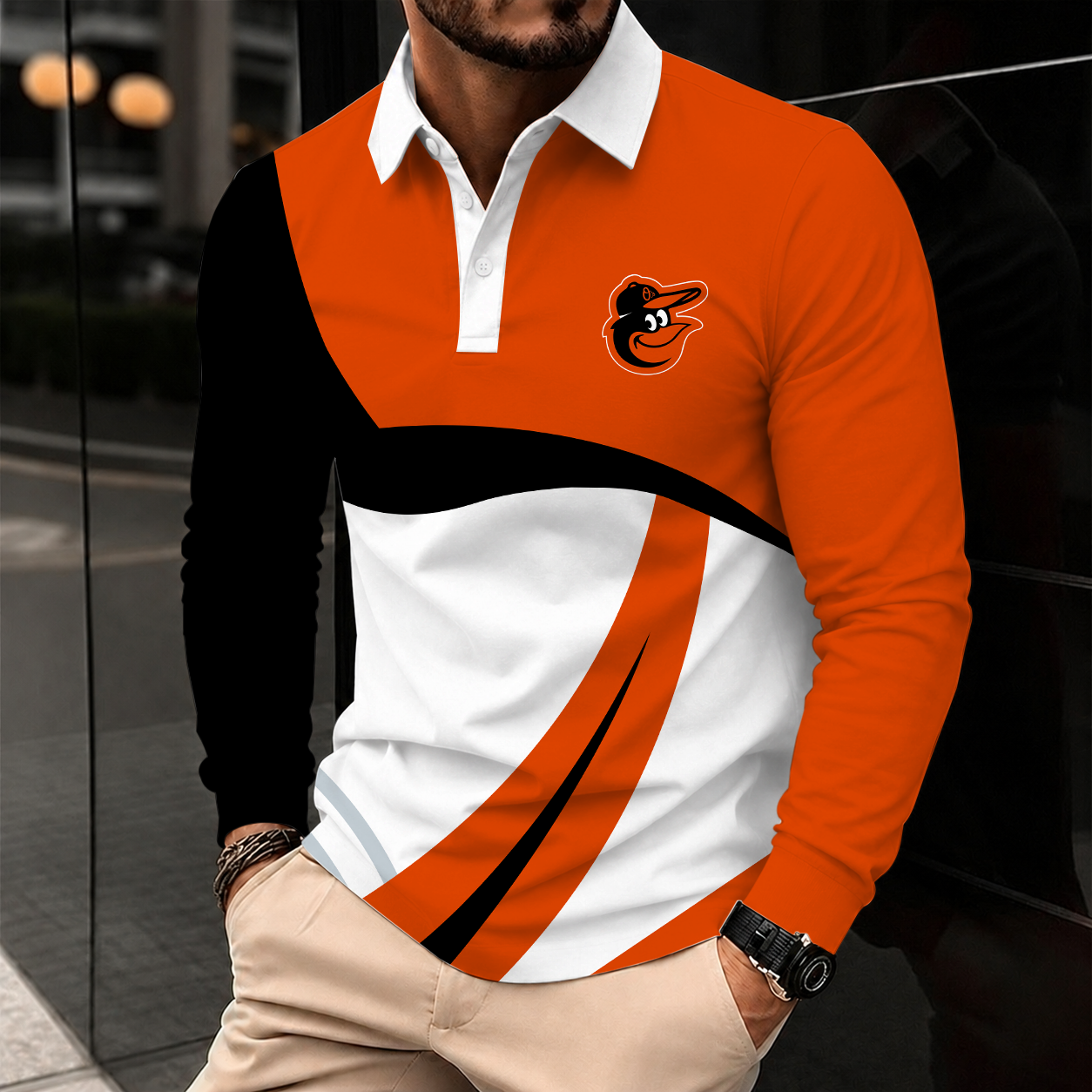 Limited Edition – Customized MLB Baltimore Orioles Men’s Long Sleeve Polo Shirt