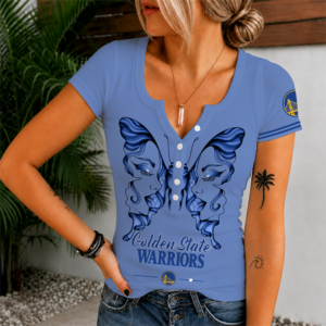Limited Edition – Customized NBA Golden State Warriors Women’s Short Sleeve Henley T-Shirt