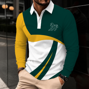 Limited Edition – Customized MLB Oakland Athletics Men’s Long Sleeve Polo Shirt