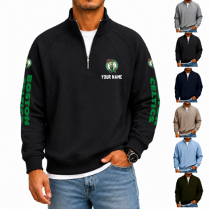 Limited Edition – Customized NBA Boston Celtics Men’s Quarter Zip Pullover